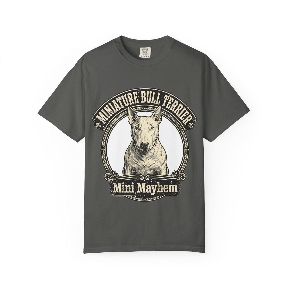 'Mini Mayhem' Miniature Bull Terrier T-Shirt — alternate view