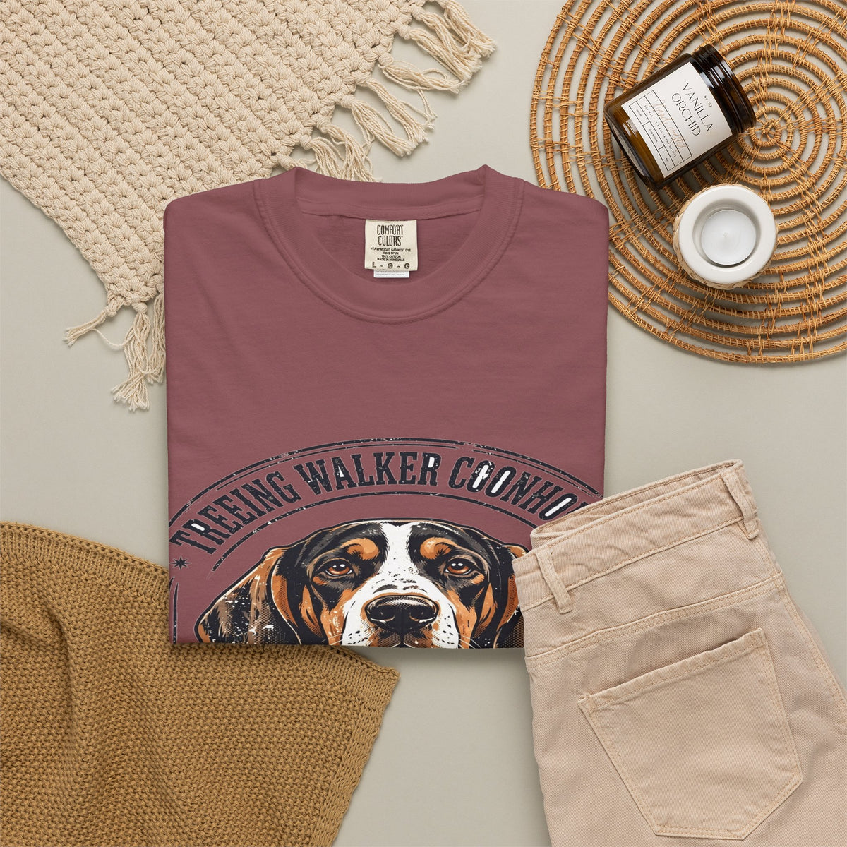 'Born To Bay' Treeing Walker Coonhound T-Shirt — alternate view