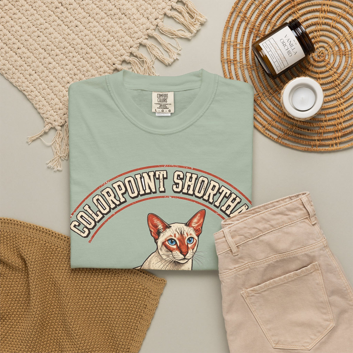 'Point Taken' Colorpoint Shorthair Cat T-Shirt — alternate view