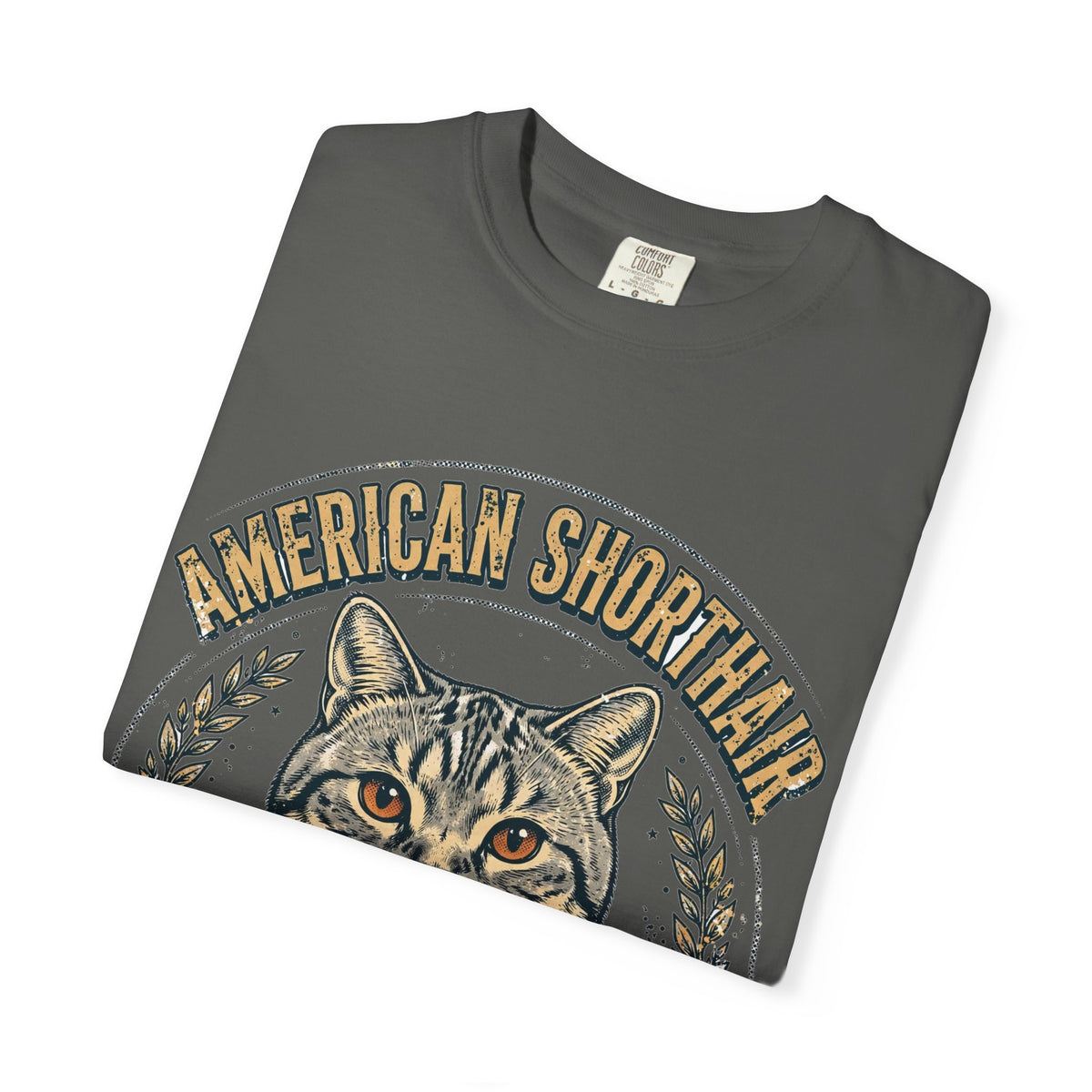 'Classic Cat Energy' American Shorthair T-Shirt — alternate view