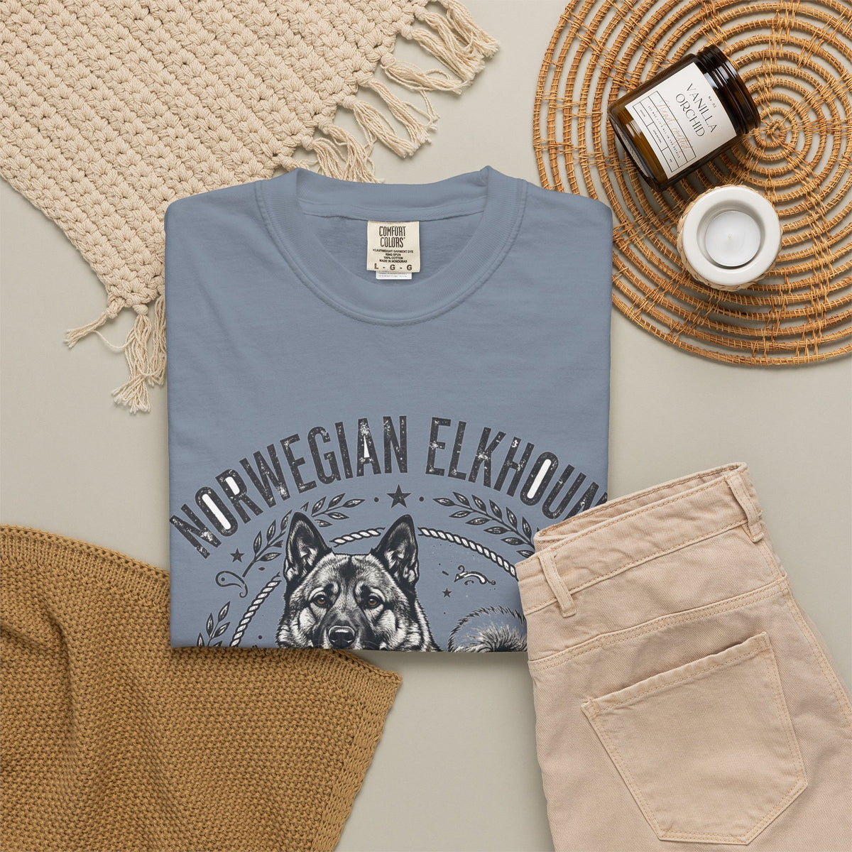 'Viking Howl' Norwegian Elkhound T-Shirt — alternate view
