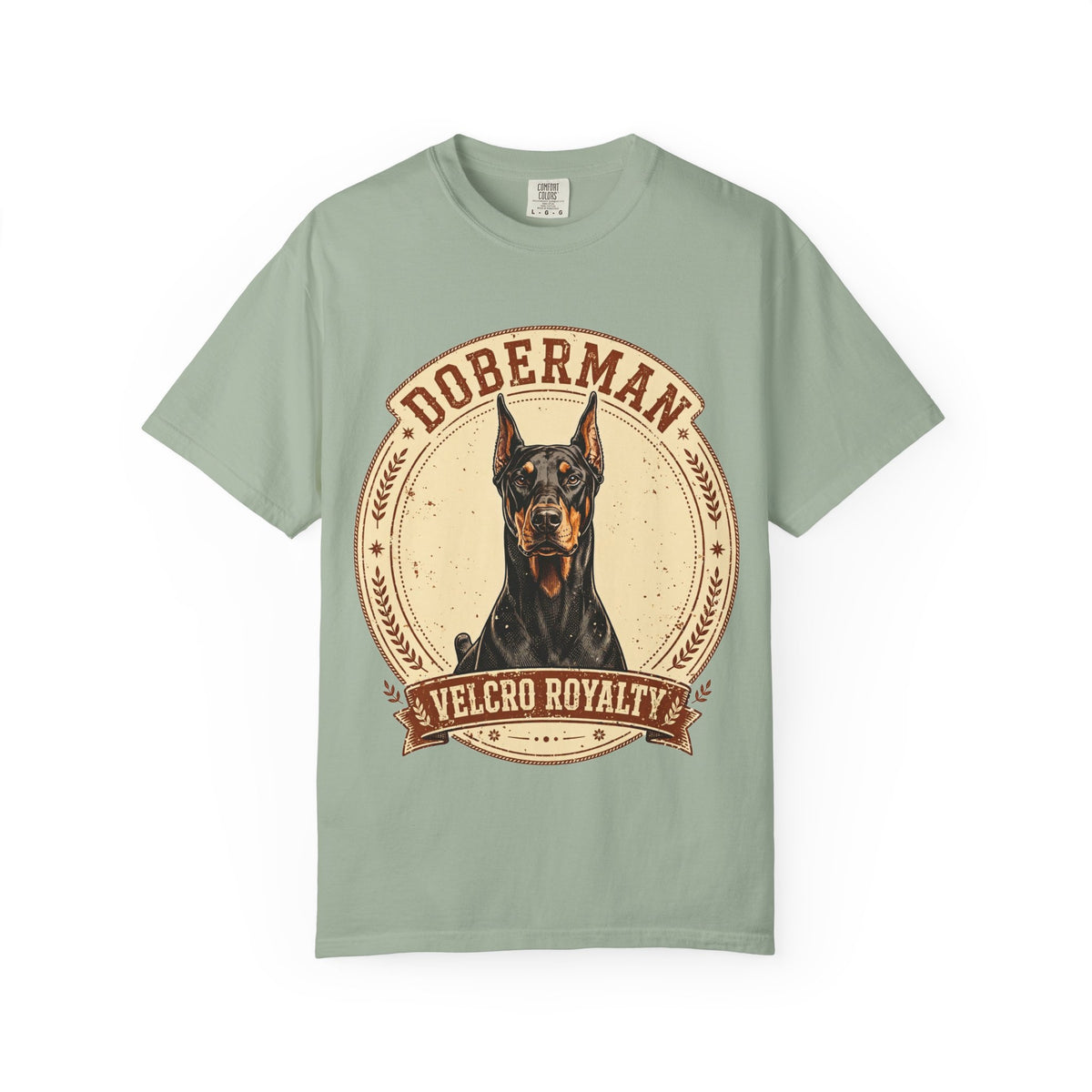 'Velcro Royalty' Doberman Pinscher T-Shirt — alternate view