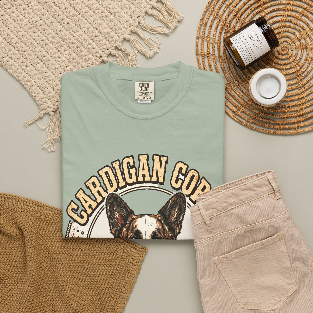 'Corgi Long Low Legend Cardigan' Cardigan Welsh Corgi T-Shirt — alternate view
