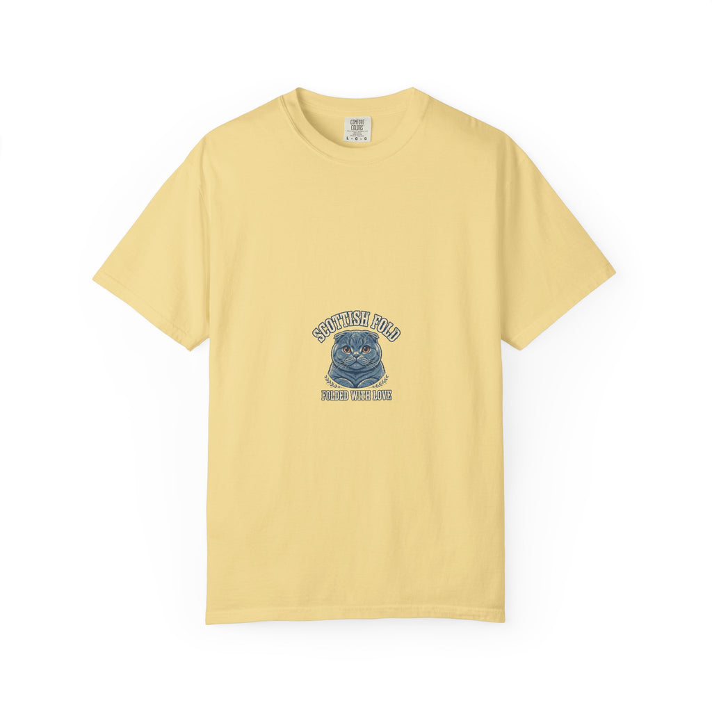 'Folded With Love' Scottish Fold Cat T-Shirt — alternate view