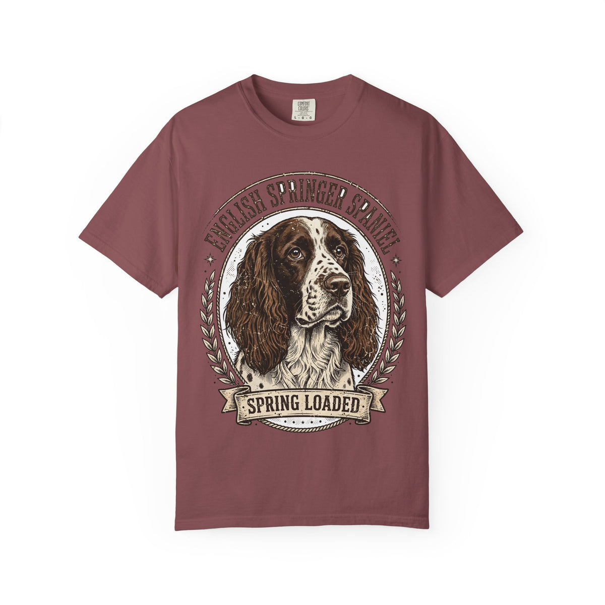 'Spring Loaded' English Springer Spaniel T-Shirt — alternate view