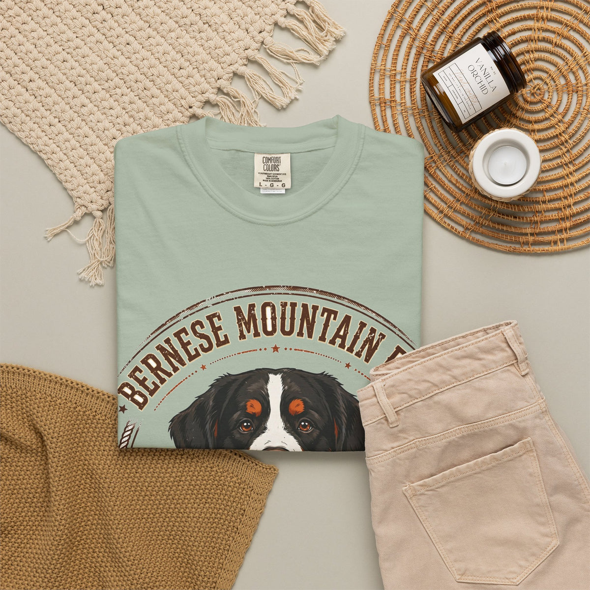 'Alpine Sweetheart' Bernese Mountain Dog T-Shirt — alternate view