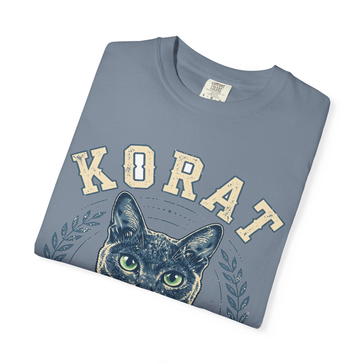 'Silver Heart Cat' Korat Cat T-Shirt — alternate view