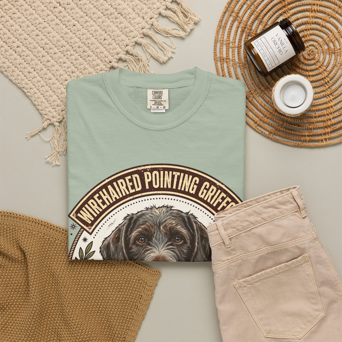 'Scruffy Point' Wirehaired Pointing Griffon T-Shirt — alternate view