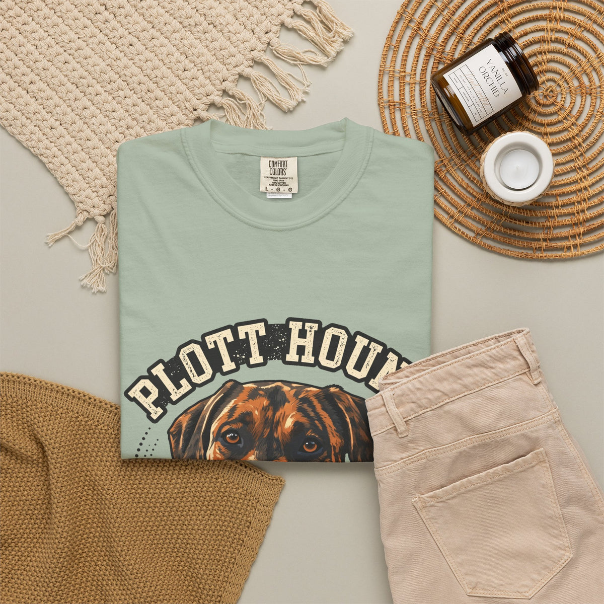 'Brindle And Brave' Plott Hound T-Shirt — alternate view