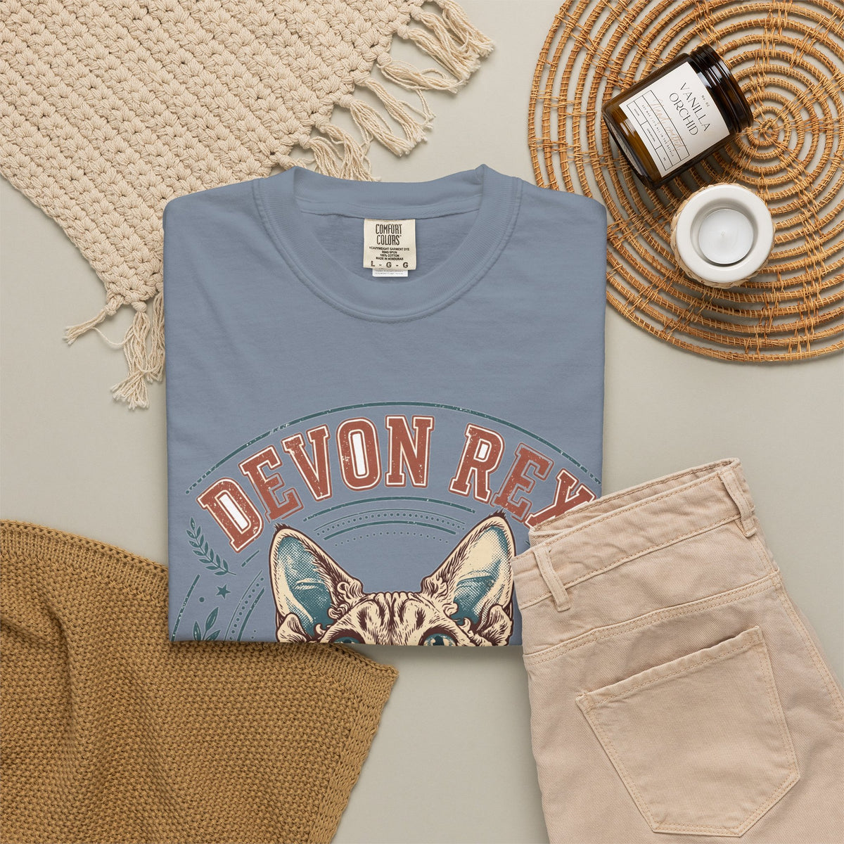 'Pixie Ears Club' Devon Rex T-Shirt — alternate view