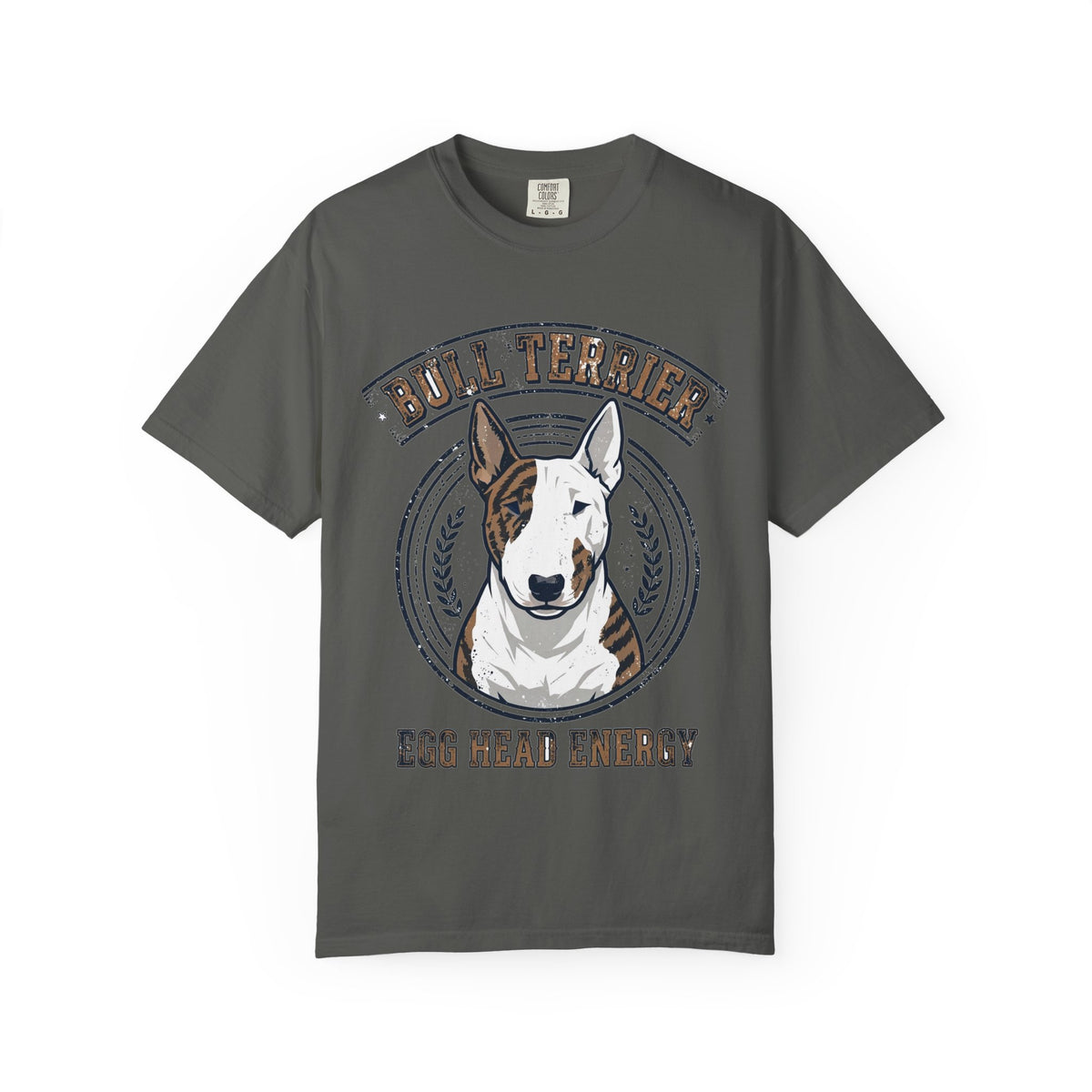 'Egg Head Energy' Bull Terrier T-Shirt — alternate view