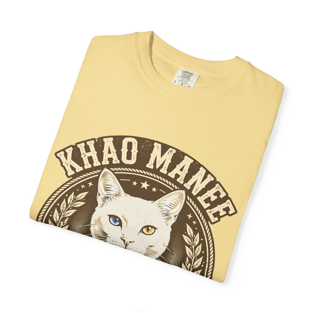 'Odd-Eyed Royalty' Khao Manee Cat T-Shirt — alternate view