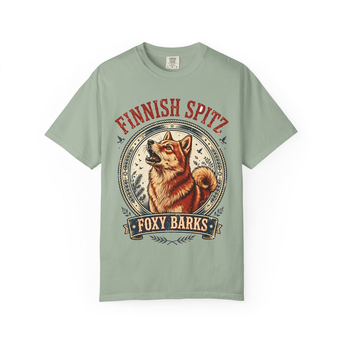 'Foxy Barks' Finnish Spitz T-Shirt — alternate view