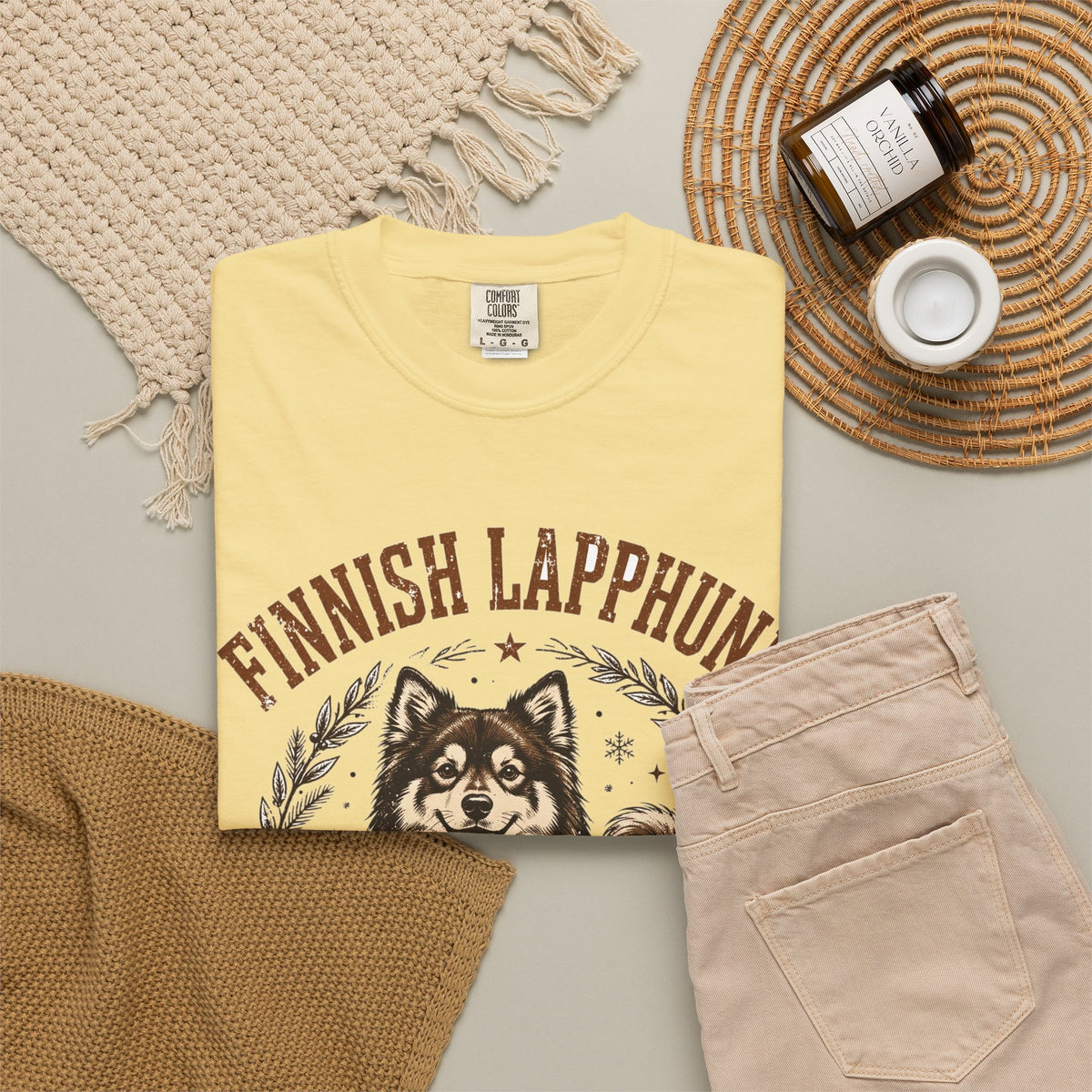 'Arctic Floof' Finnish Lapphund T-Shirt — alternate view