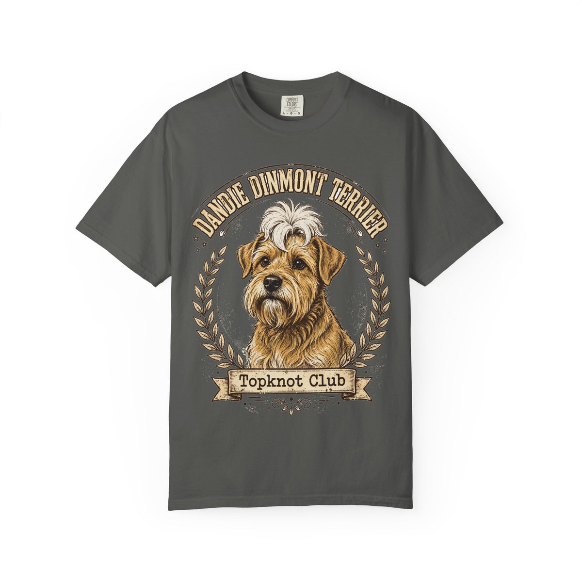 'Topknot Club' Dandie Dinmont Terrier T-Shirt — alternate view