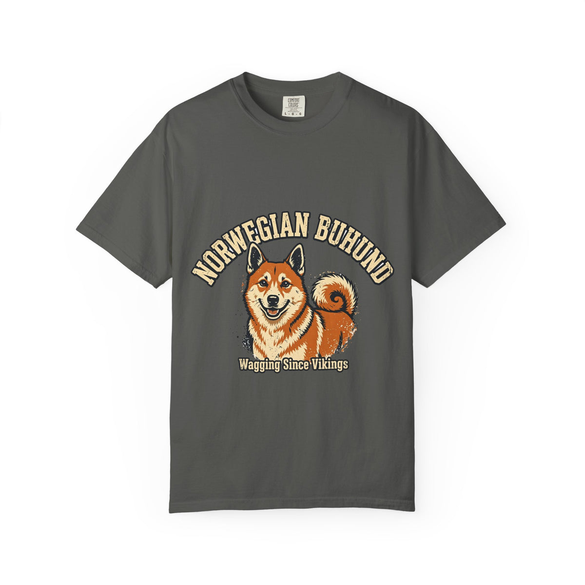 'Curly Tail' Norwegian Buhund T-Shirt — alternate view