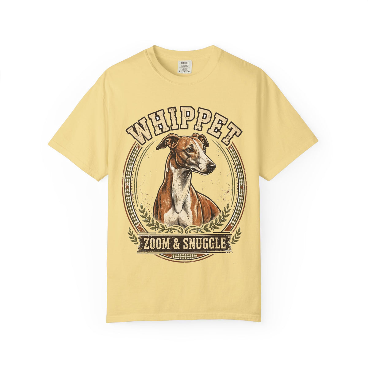 'Zoom & Snuggle' Whippet T-Shirt — alternate view
