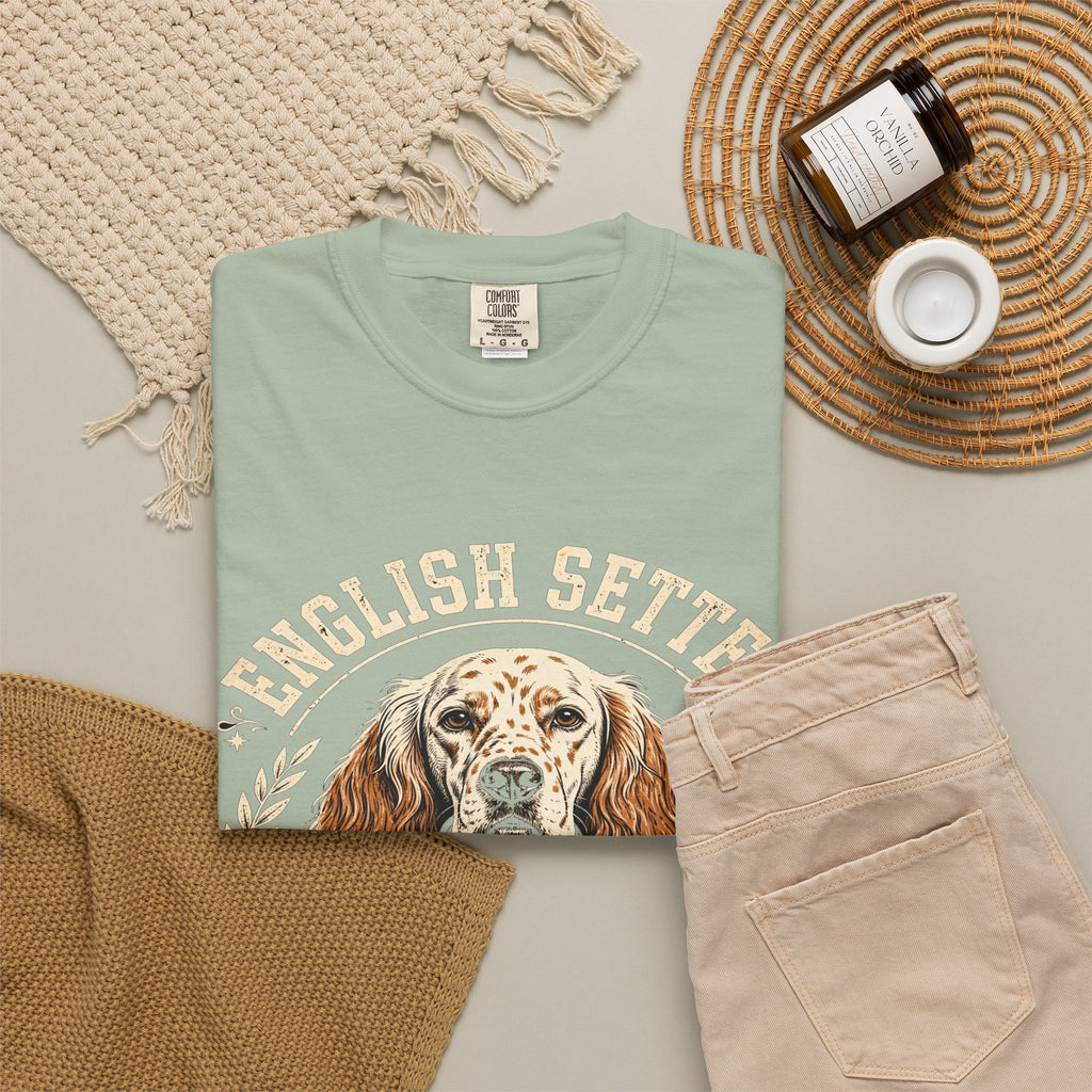 'Feathered & Fabulous' English Setter T-Shirt — alternate view