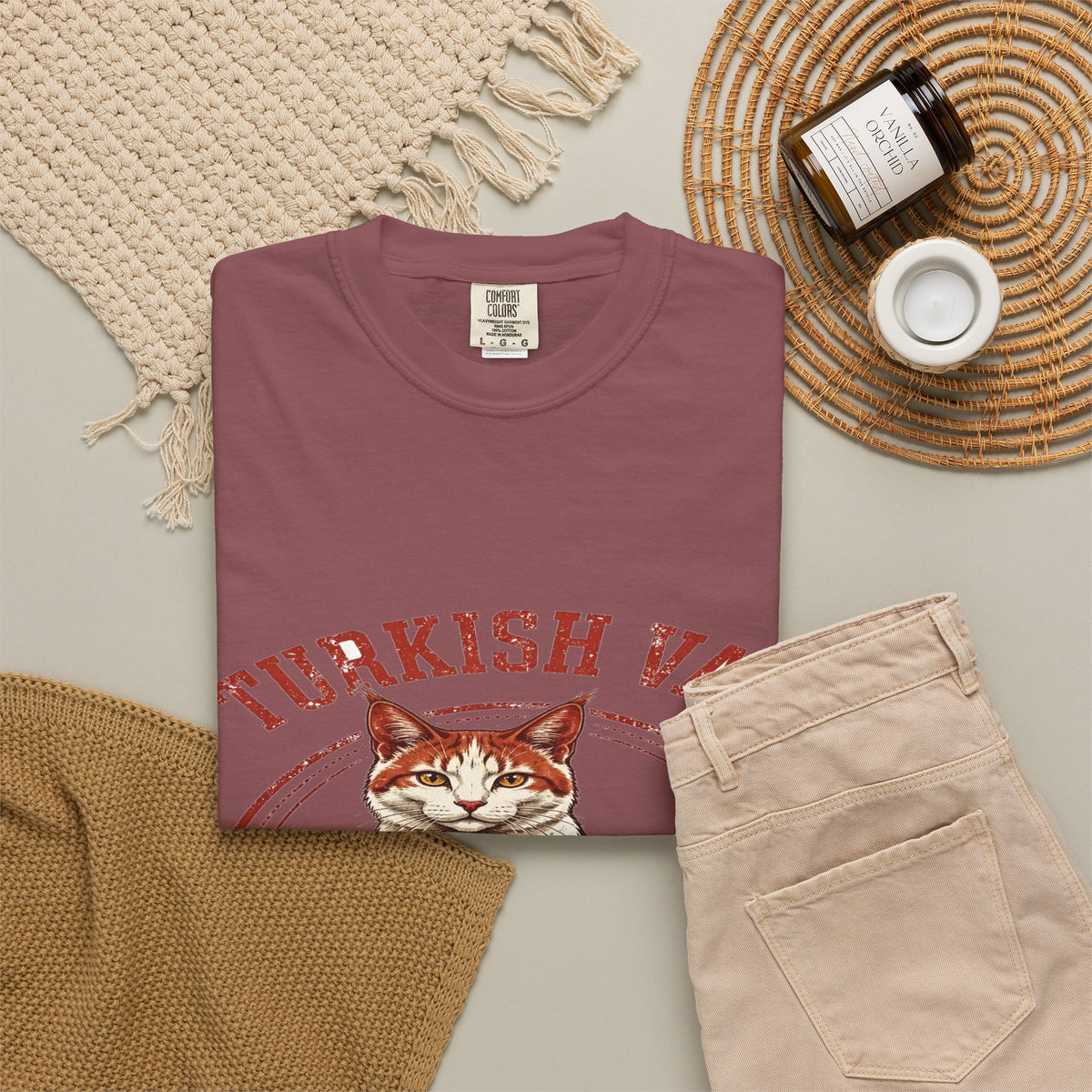 'Pool Party' Turkish Van Cat T-Shirt — alternate view