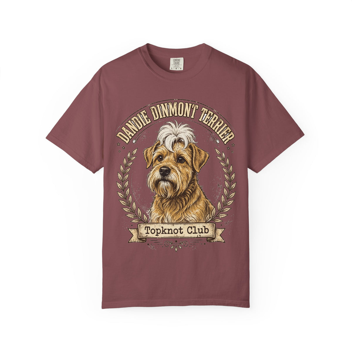 'Topknot Club' Dandie Dinmont Terrier T-Shirt — alternate view