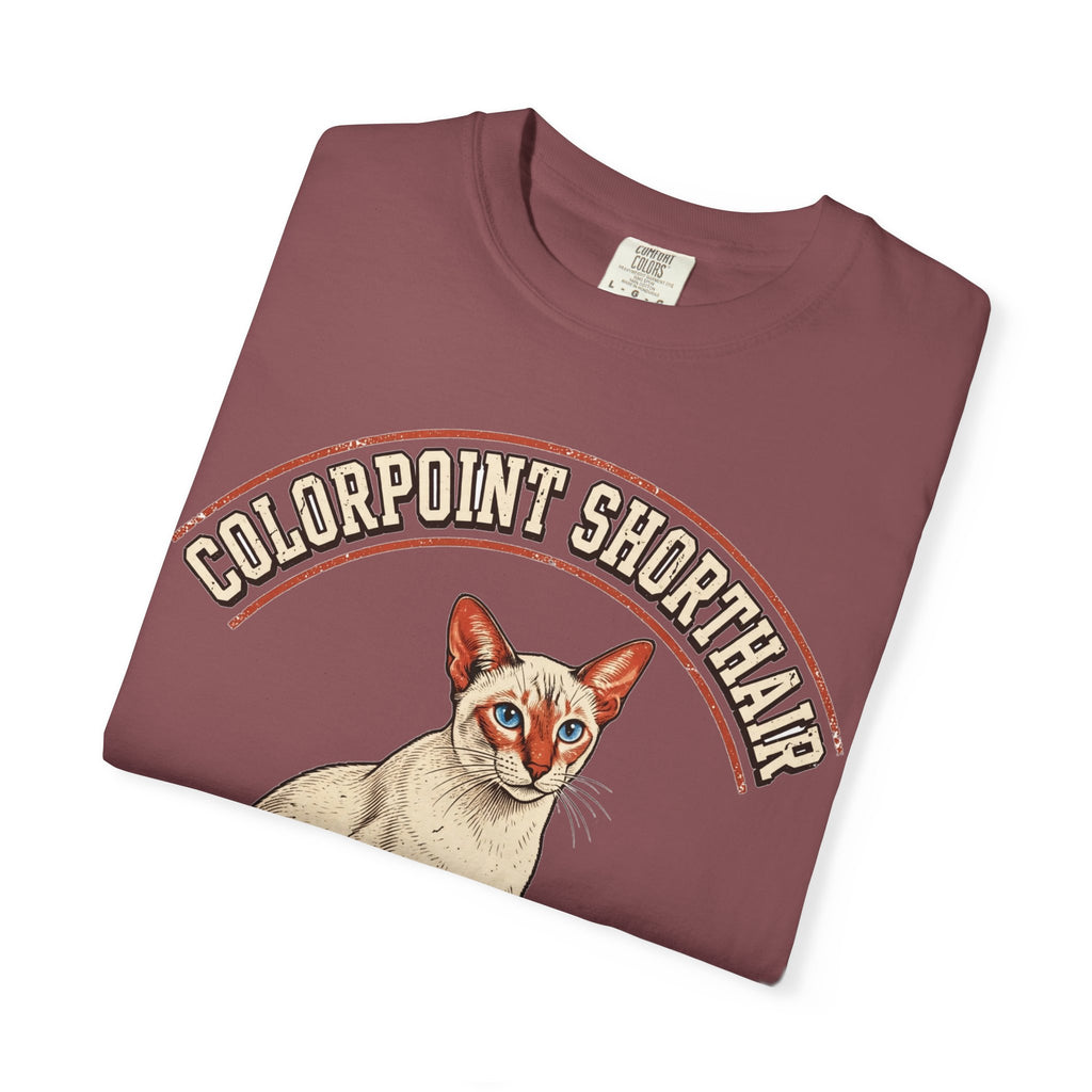 'Point Taken' Colorpoint Shorthair Cat T-Shirt — alternate view