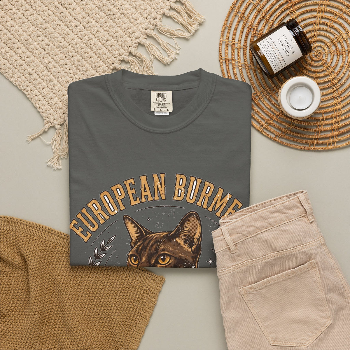 'Euro Chic' European Burmese Cat T-Shirt — alternate view