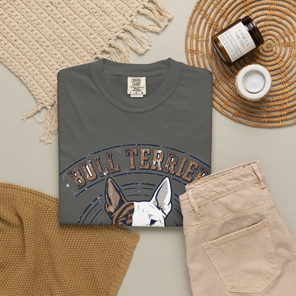'Egg Head Energy' Bull Terrier T-Shirt — alternate view