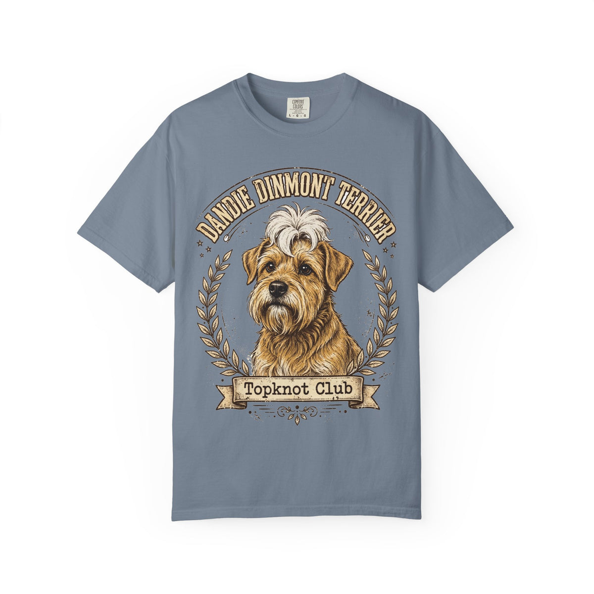 'Topknot Club' Dandie Dinmont Terrier T-Shirt — alternate view