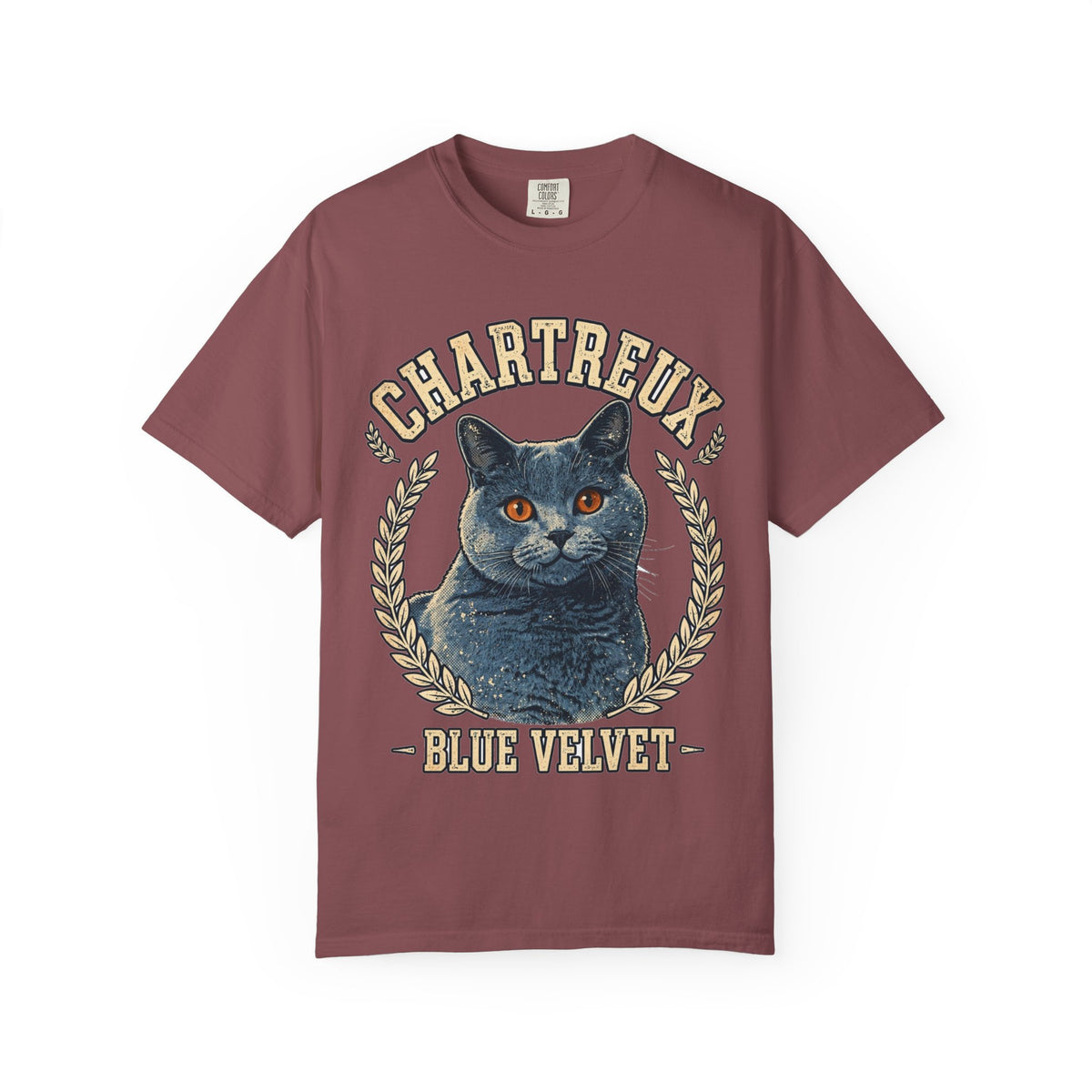 'Blue Velvet' Chartreux Cat T-Shirt — alternate view