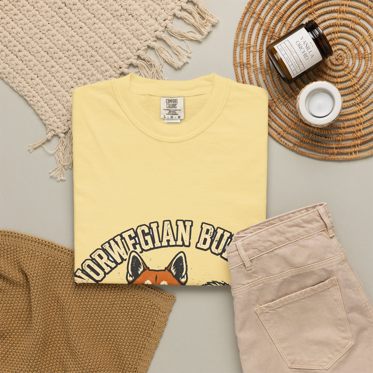 'Curly Tail' Norwegian Buhund T-Shirt — alternate view