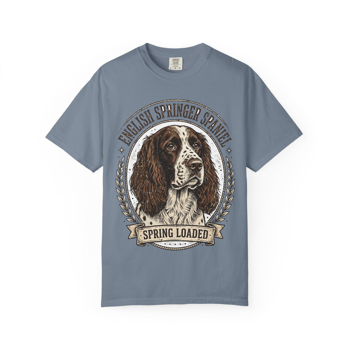 'Spring Loaded' English Springer Spaniel T-Shirt — alternate view