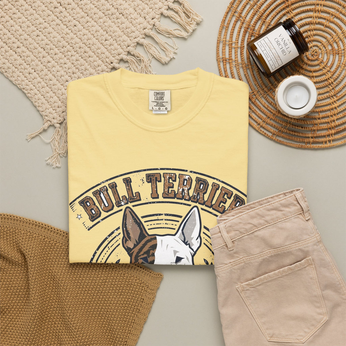 'Egg Head Energy' Bull Terrier T-Shirt — alternate view