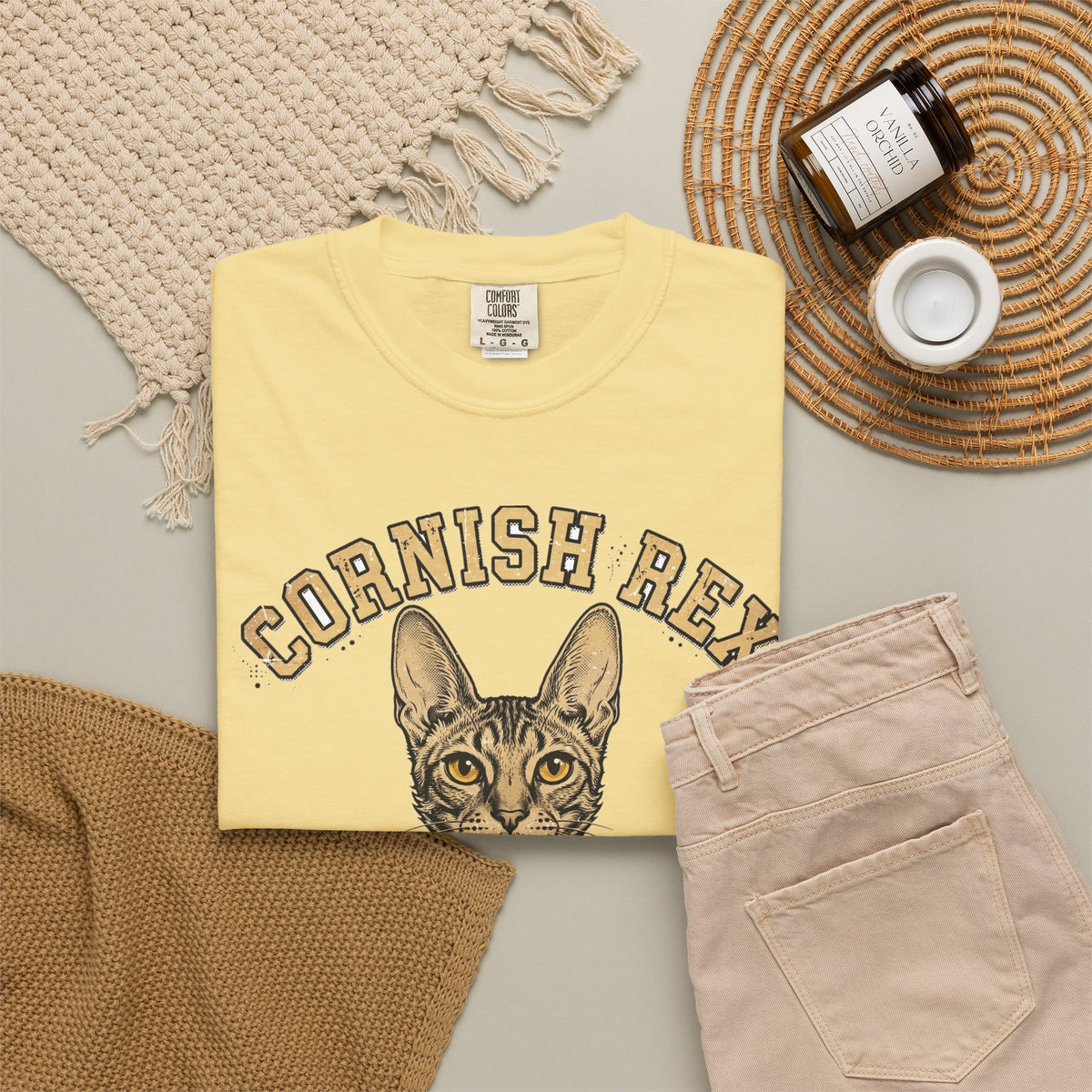 'Wavy Wonder' Cornish Rex Cat T-Shirt — alternate view