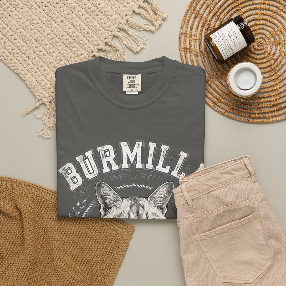 'Silver Lining' Burmilla Cat T-Shirt — alternate view