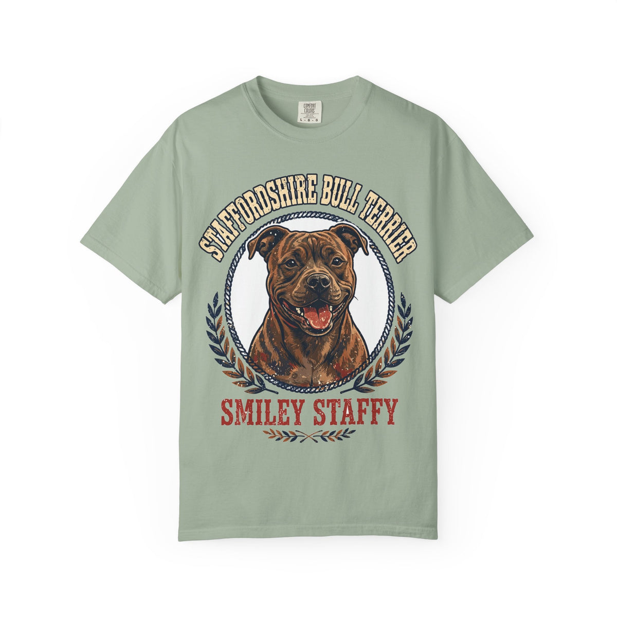 'Smiley Staffy' Staffordshire Bull Terrier T-Shirt — alternate view