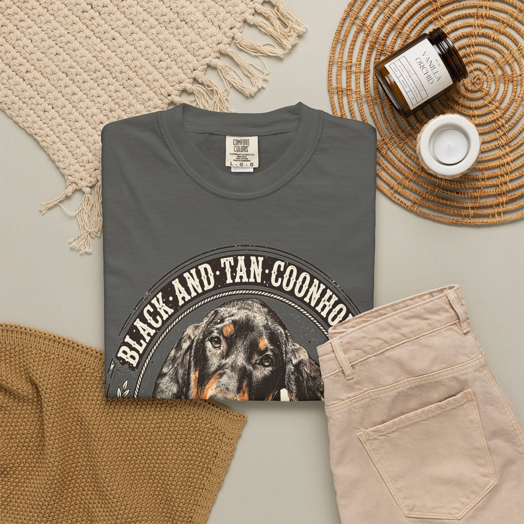 'Midnight' Black and Tan Coonhound T-Shirt — alternate view