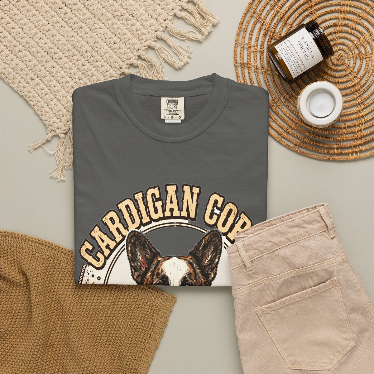 'Corgi Long Low Legend Cardigan' Cardigan Welsh Corgi T-Shirt — alternate view