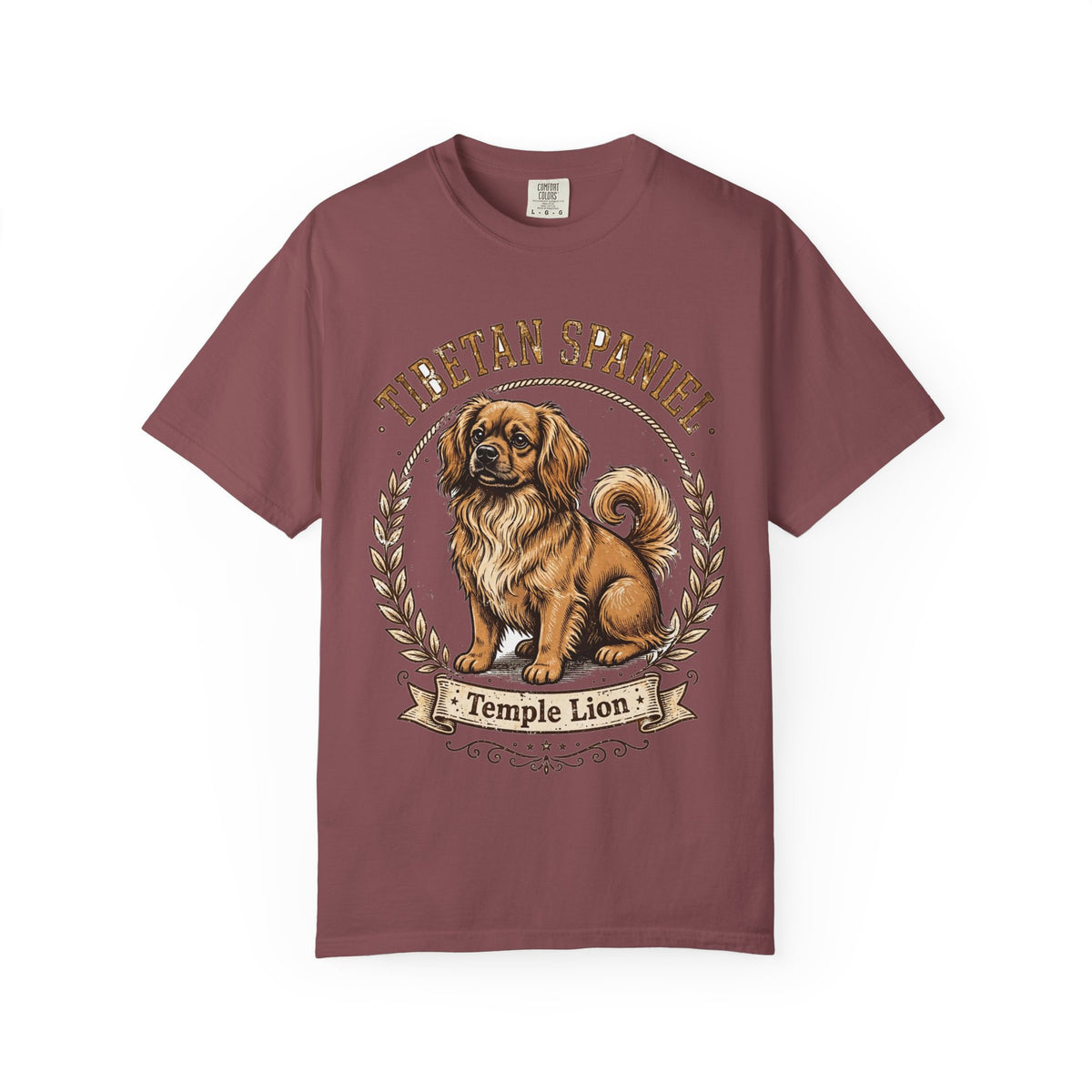 'Temple Lion' Tibetan Spaniel T-Shirt — alternate view