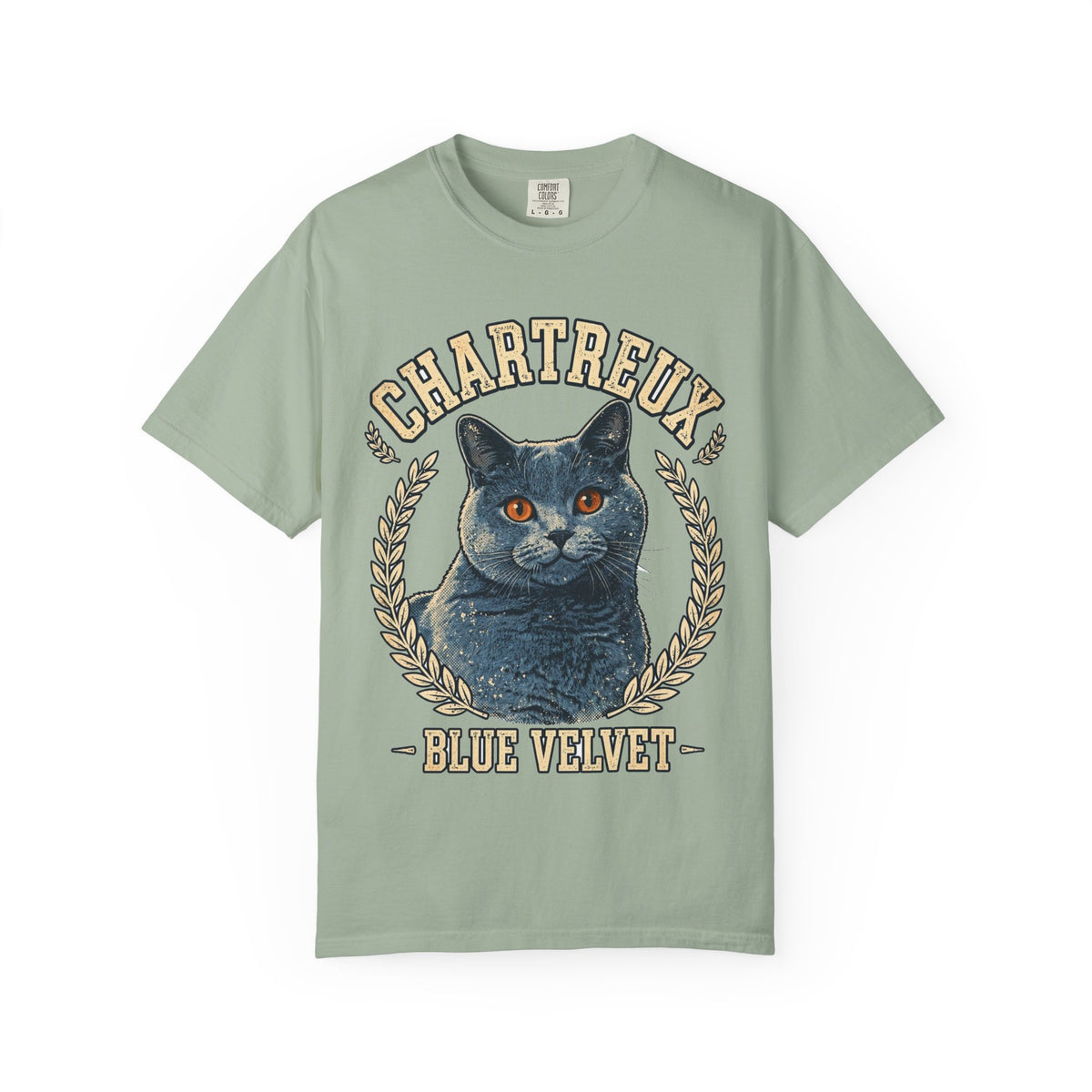 'Blue Velvet' Chartreux Cat T-Shirt — alternate view