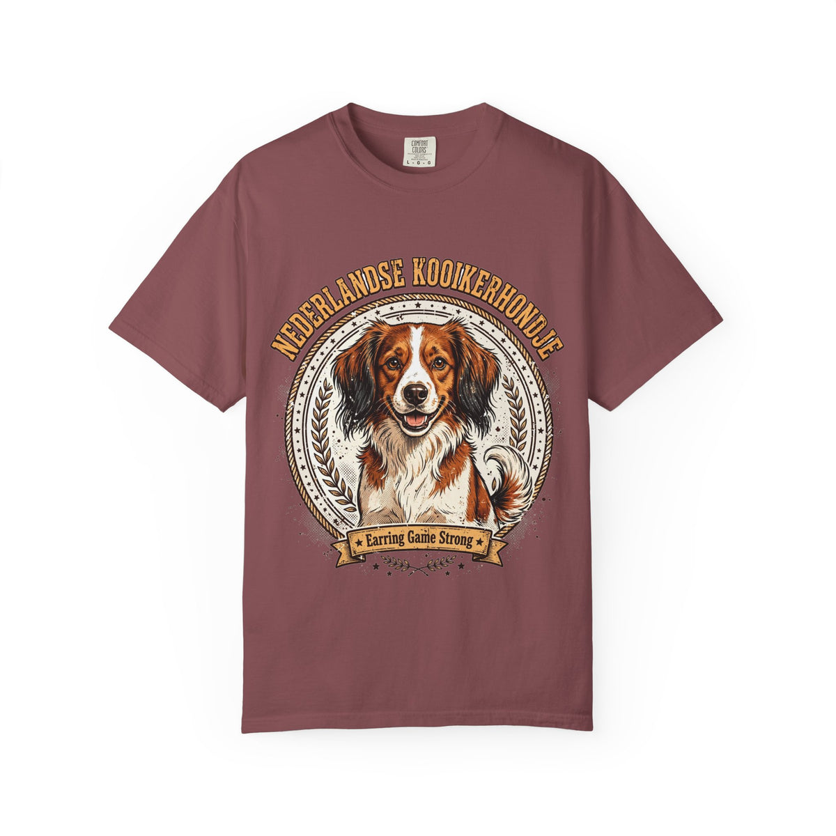 'Earring Game Strong' Nederlandse Kooikerhondje T-Shirt — alternate view