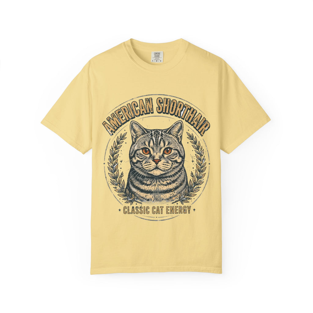 'Classic Cat Energy' American Shorthair T-Shirt — alternate view