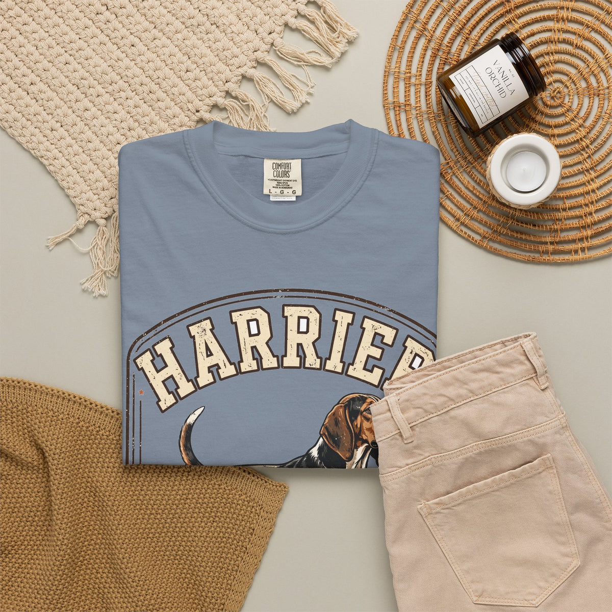 'Hunt Long, Snuggle Longer' Harrier T-Shirt — alternate view