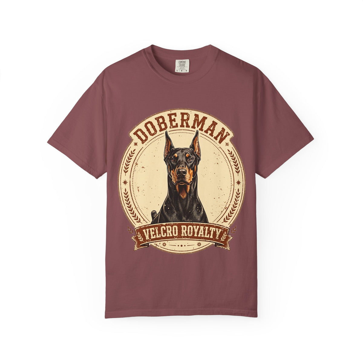 'Velcro Royalty' Doberman Pinscher T-Shirt — alternate view