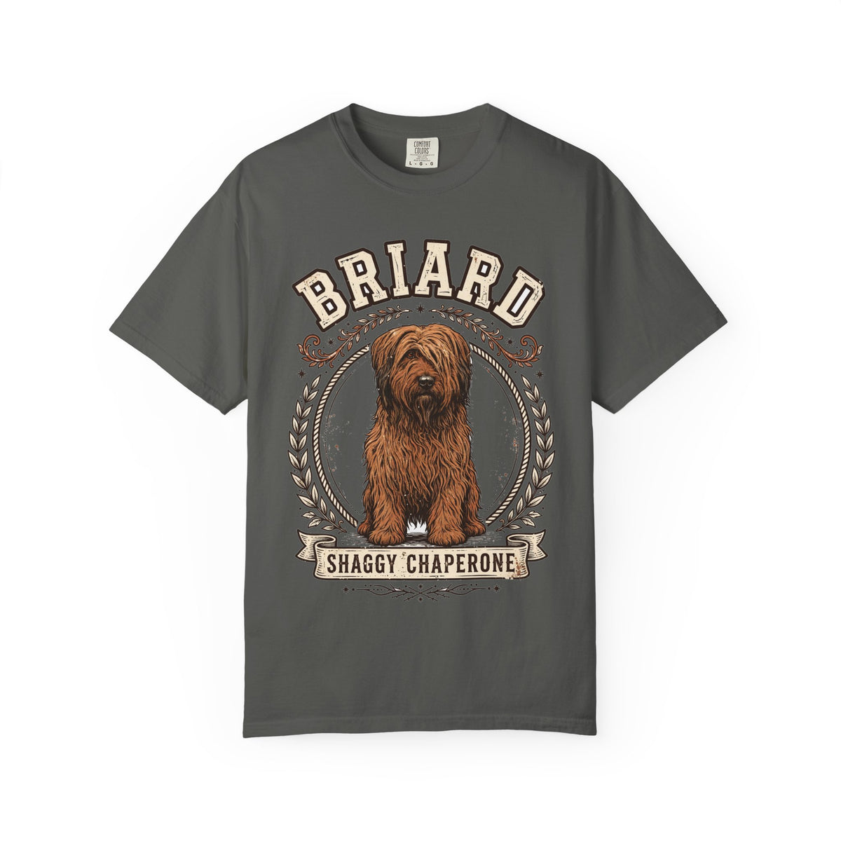 'Shaggy Chaperone' Briard T-Shirt — alternate view