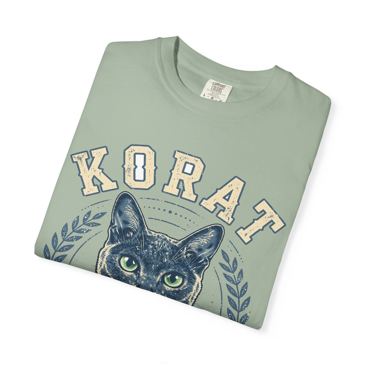 'Silver Heart Cat' Korat Cat T-Shirt — alternate view