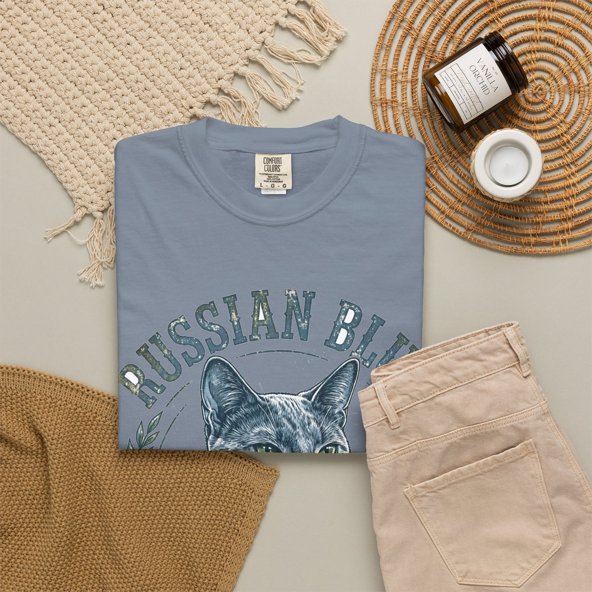 'Gray Ghost' Russian Blue T-Shirt — alternate view
