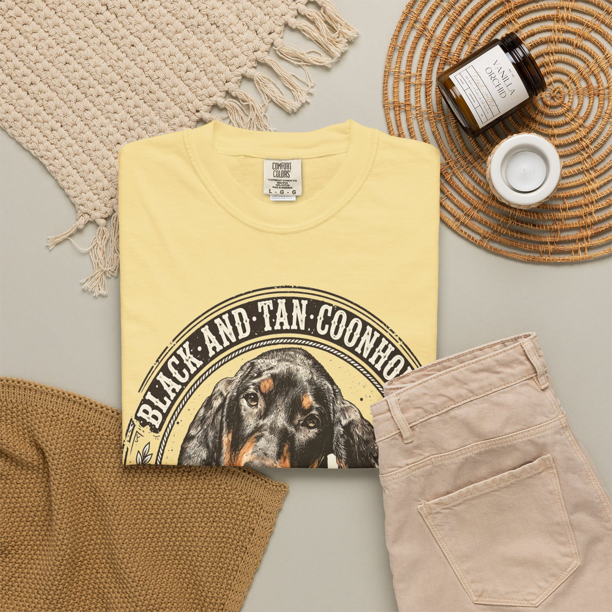 'Midnight' Black and Tan Coonhound T-Shirt — alternate view