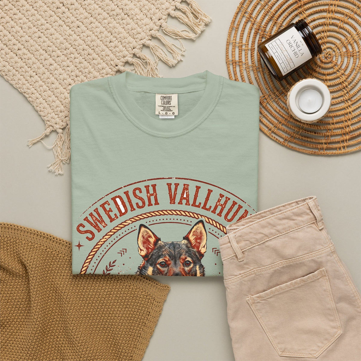 'Viking Herder' Swedish Vallhund T-Shirt — alternate view