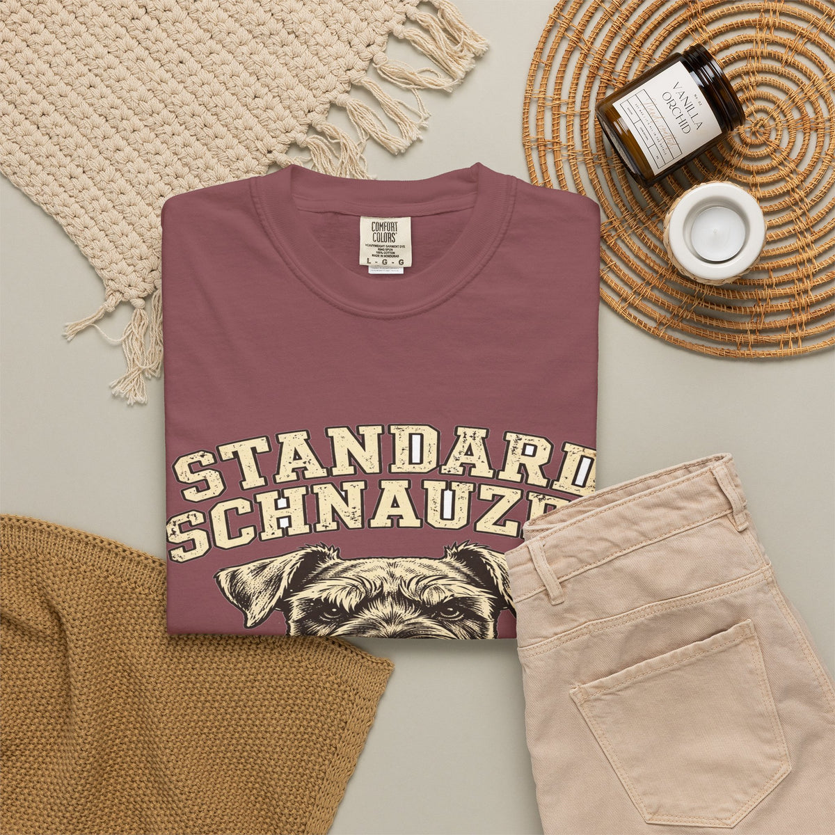 'Bearded & Bold' Standard Schnauzer T-Shirt — alternate view