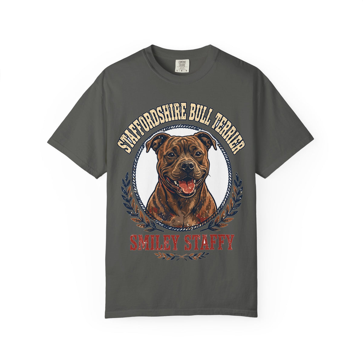 'Smiley Staffy' Staffordshire Bull Terrier T-Shirt — alternate view